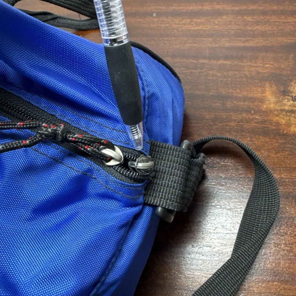 VTG Nike 90s Blue Black Gym Bag  Athletic Performance Nylon Made in Korea Retro
